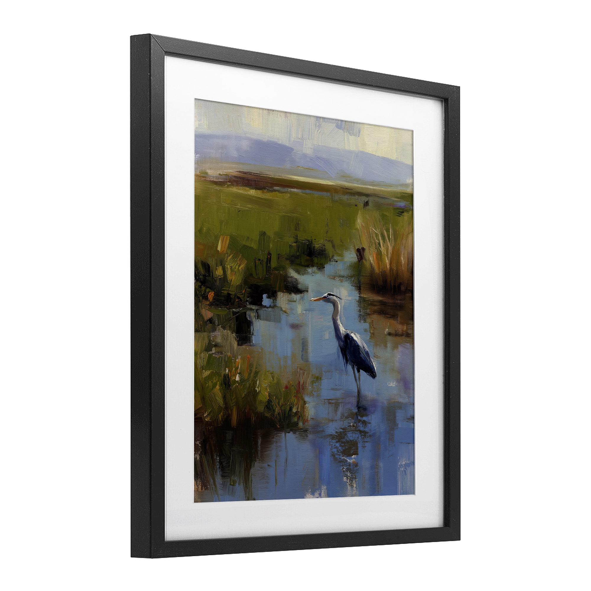 Stupell Industries Bird Among The Reeds Black Framed Print Under Glass, design by Svetlana Aleynikova