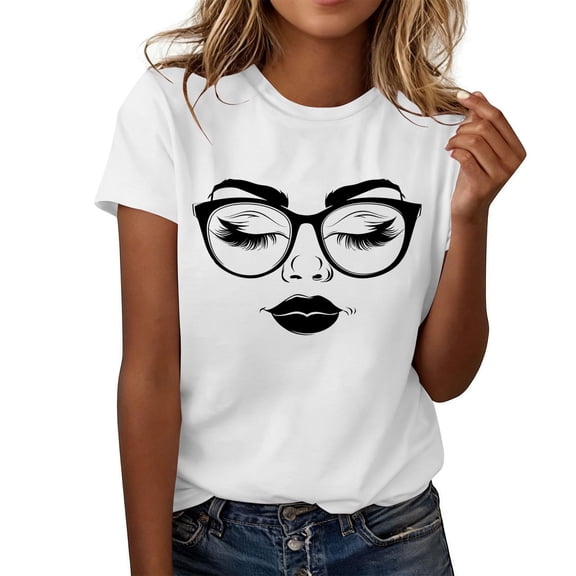 TaTaai Women's Humor Graphic Tee Short Sleeve Crew Neck Loose Fit High Stretch Soft Polyester Casual Top for Daily Wear Paired with Jeans Shorts Spring Summer Gift
