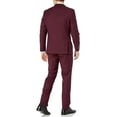 thumbnail image 6 of Adam Baker by Caravelli Men's 613709 Single Breasted Stretch Slim Fit Stretch 2-Button Vested Suit Set - Burgundy - 46L, 6 of 6