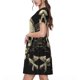 thumbnail image 2 of Fotbe Gothic Winged Skull Vestido Largo de Moda para Mujer, Vestido Tipo Camiseta con Manga Corta y Estilo Casual a Rayas y Bloques de Color, 2 of 6