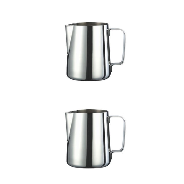 Kearding Jarra para espumar leche de acero inoxidable, café Espresso, Barista, artesanía, latte, capuchino, taza para crema de leche, jarra para espumar 7*8.5 cm 2piezas Kearding CBP080354