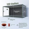 thumbnail image 2 of Phailozoo 120-Gallon Terrarium, Front Opening Reptile Enclosure with Top Screen Ventilation, 4x2x2, 2 of 9