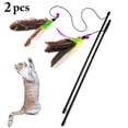 thumbnail image 1 of 2PCS Cat Teaser Wand Interactive Fake Feather Bell Cat Teaser Toy Pet Play Toy, 1 of 6