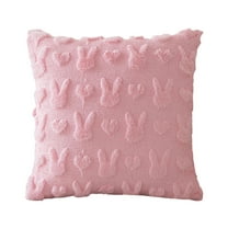 KCEHTA Easter Pillow Covers 18x18 Inch Embroidered Plush Bunny Pillowcase for Living Room Home Decor