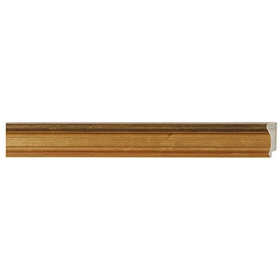 Picture Frame Moulding (Wood) 18Ft Bundle - Traditional Gold Finish - 1.5" Width - 1/2" Rabbet
