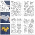 thumbnail image 6 of 4Pcs Pre-Printed Eembroidery Transfer Paper Water Soluble Hand Sewing Stabilizers for Fabric Embroidery Stitching Craft, 6 of 9