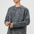thumbnail image 3 of Lorytime Crew Neck Sweatshirt for Mens Color Block Fleece Athletic Pullover Long Sleeve Tops Loose Outerwear Gray 3XL, 3 of 4
