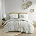 thumbnail image 5 of Cotton Printed Comforter Set with Chenille White/Navy King/Cal King, 5 of 20