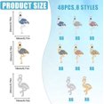 thumbnail image 2 of 48Pcs 8 Style Alloy Rhinestone Pendants Platinum and Golden Flamingo Charms Crane Charms, 2 of 9