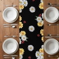 thumbnail image 6 of Black Gnomes Daisy Table Runner - 60 Inch Long, Kitchen Dining Table Runner Dresser Scarves, Pastoral Country Garden Floral Farmhouse Decor for Coffee Tables Wedding Party Banquet, 6 of 8
