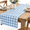 Blue White-50' Long X 16" Wide, variant on Red White Gingham Paper Table Runner Roll, 25' Long X 16" Wide
