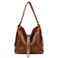 thumbnail image 1 of Mochila de cuero multifuncional para mujer, bolso de hombro de alta calidad con remaches, bolso de mano informal de diseñador de lujo Fivean unisex, 1 of 2