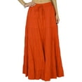 thumbnail image 1 of Phagun Women's Ethnic Design Summer Cotton Skirt, Orange, 8, 1 of 1