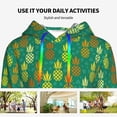 thumbnail image 4 of Lsque Pineapples1 Pattern Casual Women's Hoodie,Hooded Sweatshirt with Kangaroo Pocket,Pullover Hoodie with Eye-catching Drawstrings-Small, 4 of 7