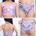 thumbnail image 4 of 4PCS Mermaid Tails for Swimming for Girls Kids Mermaid Swimsuit Costume Princess Bikini Set Bathing Suits_Special Gift, 4 of 5