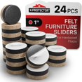 thumbnail image 1 of Deslizadores para muebles X-Protector, 24 piezas, almohadillas de fieltro de 2,5 cm, 1 of 6