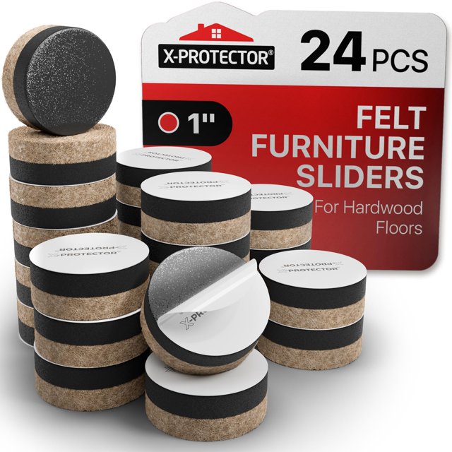 Deslizadores para muebles X-Protector, 24 piezas, almohadillas de fieltro de 2,5 cm
