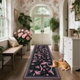 thumbnail image 3 of Garvee 2x6 Runner Rug Modern Floral Print Rugs for Hallway, Machine Washable Rug Soft Non Slip Indoor Rug Carpet, Low Pile Ultra Thin Farmhouse Rugs for Entryway Laundry Room Bedroom, Black, 3 of 6