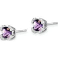thumbnail image 2 of 14K White Gold Cushion Amethyst And Diamond Earrings (Width 6.9) (Length 6.9) - Jbsp, 2 of 5