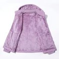 thumbnail image 6 of LTTVQM Winter Fleece Hooded Outerwear for Women Full Zip Sherpa Lined Coat Side Pockets Loose Fit Casual Shirts, 6 of 9