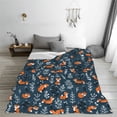 thumbnail image 5 of Pofeuu cute fall fox Print Ultra-Soft Micro Fleece Blanket,for Bed Or Sofa,All Season Throw Blankets Flannel Blanket-80"x60", 5 of 7