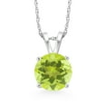 thumbnail image 2 of Gem Stone King 1.85 Ct Round Yellow Lemon Quartz 14K White Gold Pendant With Chain, 2 of 5