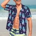 thumbnail image 5 of Lsque Silhouette Cats pattern Hawaiian Shirt for Men, Unisex Summer Beach Casual Short Sleeve Button Down Shirts-Large, 5 of 9