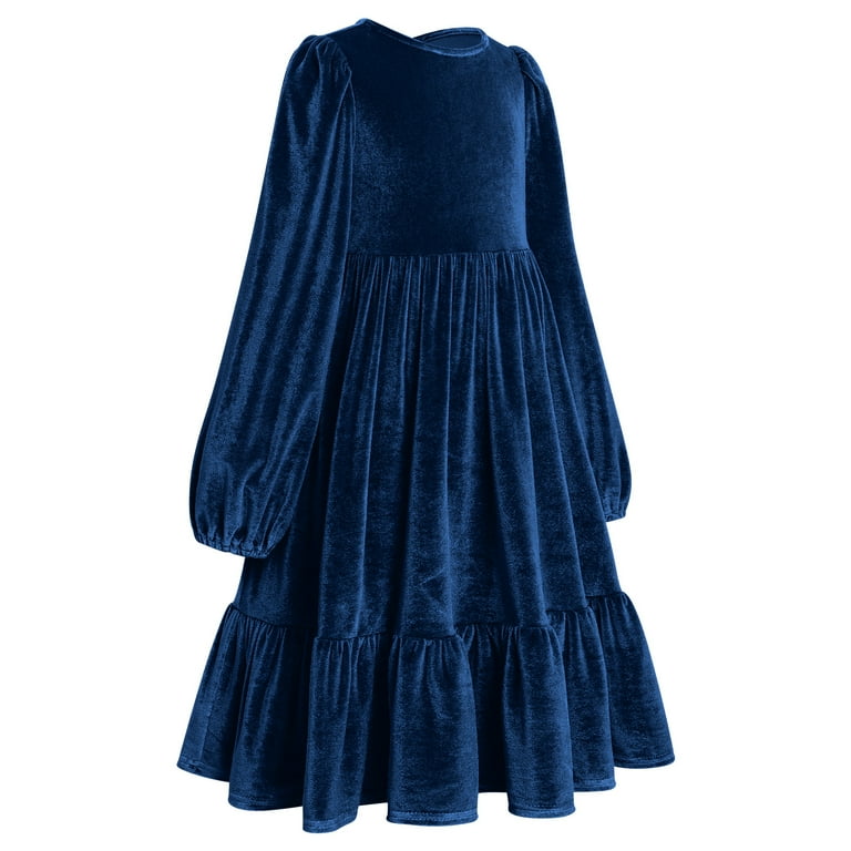 IDOPIP Toddler Girl Vintage Velvet Dress Wedding Christmas Party