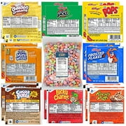 Kellogg's & General Mills Cereal Bowl Variety - Apple Jacks, Mini Wheats, Corn Pops, Special K, Frosted Flakes, Coco Puffs, Lucky Charms, Reese's Puffs   1 Bag of Cereal Marshmallows