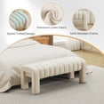 thumbnail image 6 of Zesthouse 43.3″ End of Bed Bench, Linen Tufted Upholstered Ottoman Bench with Padded Seat and Solid Wood Leg, Modern Entryway Bench for Bedroom, Living Room, Beige, 6 of 11