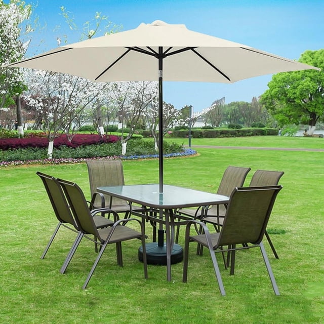 Cubierta de toldo de tela perfecl para sombrilla de jardín 2 metros 6 costillas