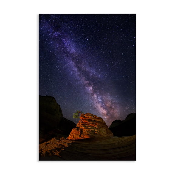 Stupell Industries Milky Way Stars over Canyon Landscape & Nature Photography Wrapped Canvas Canvas Art Print Wall Art, 16 x 24