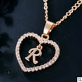 thumbnail image 4 of CILENON Letter Necklace 26 Letter Zircon Heart Necklace Jewelry Love Pendant Necklace (Rose Gold,R), 4 of 5