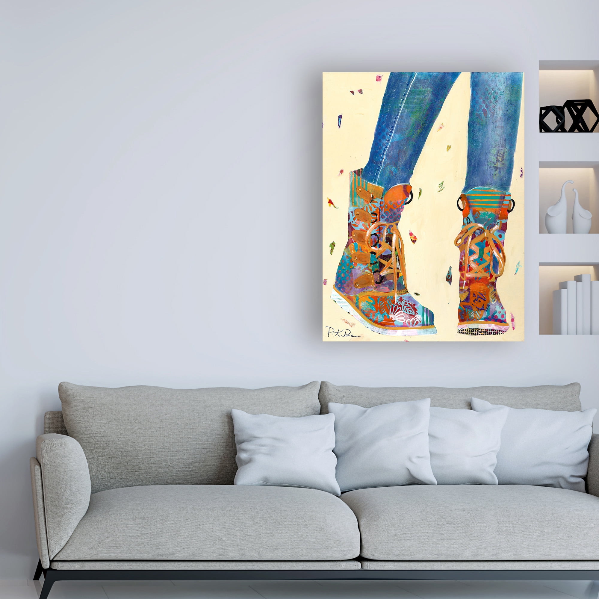 Trademark Fine Art 'Hiking Boots' Canvas Art by Pamela K. Beer