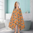 thumbnail image 6 of Orange Skull Pattern Hooded Bath Towel，60"x35" for Ages 3 To 12 Kids, Quick Dry Lightweight Soft Microfiber Hood Beach Towel Cover Up for Kids, 6 of 7