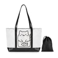 thumbnail image 7 of FORMRS Canvas Laptop Tote Bag for Women with 15.6" Computer Compartments Shoulder Handbag, White Chubby Cat, 7 of 7