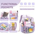 thumbnail image 3 of clear backpack large heavy duty stadium approved waterproof pvc transparent backpacks clear bag travel school work festival, 3 of 6