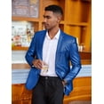 thumbnail image 2 of COOFANDY Mens Sparkly Blazer Regular Fit Sport Coat Metallic 70S Disco Silver Jacket, 2 of 6