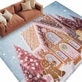 thumbnail image 2 of Area Rug for Living Room, Pink Blue Christmas Non-Slip Indoor Large Carpet for Bedroom/Dining Room, Xmas Farmhouse Snowflake Tree Cute Washable Low-Profile Rectangle Floor Runner Rugs - 5 x 8 Ft, 2 of 7