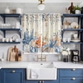 thumbnail image 2 of Blue Coastal Kitchen Curtains Window Panels, Summer Beach Starfish Weeping Eucalyptus Retro Insulated Window Treatment Curtain, Grommet Curtains for Bedroom/Living Room/Bathroom, 2 Piece 42"Wx63"L, 2 of 8
