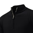 thumbnail image 5 of FRSASU Men's Quarter Zip Golf Pullover Sweater with Mock Collar, thermal Merino Wool, Breathable Soft Fabric Black, 5 of 6