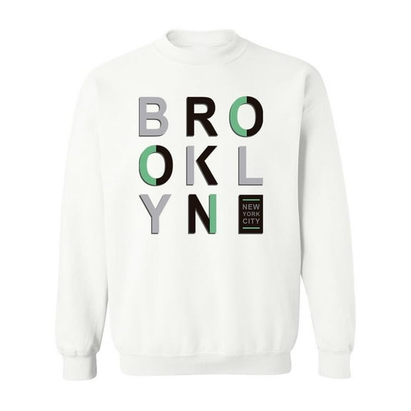 Brooklyn New York City Sweatshirt Men - Men Sweatshirt, White, Small