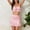 Pink, variant on Bikini Sets for Women 3 Piece High Waist V Neck Swimsuit Solid Color Swimwear Summmer Vocation
