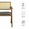 thumbnail image 2 of Modway Thera Vegan Leather Cane Dining ArmchairsSet of 2 in Walnut Black, 2 of 10