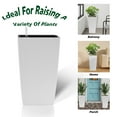 thumbnail image 3 of Plastic Large Planter:Modern Faux Rattan Planter Box for Outdoor Plants, 22.6 inch Black Large Outdoor Planters with Automatic Watering System for Porch/Patio/Garden, 3 of 7