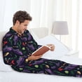 thumbnail image 6 of Yiaed Colorful Vintage Cactuses Print Men’s Pajamas Set - Long Sleeve Button Down Sleep Shirt and Pajama Bottoms Sleepwear Set Mens Pjs Sets Men's Pajama Bottoms-X-Large, 6 of 7