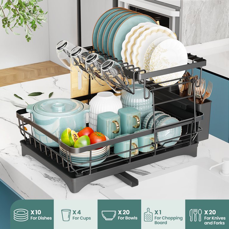 Yeabett 2-Tier Stainless Steel Dish Drying Rack photo 2