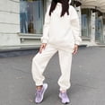 thumbnail image 3 of Chándal de sudor Yinane 2x para mujer conjunto de Pantalones sudadera cálida manga larga yoga XL blanco, 3 of 6