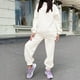 thumbnail image 3 of Conjunto de 2 chándales casuales para mujer, conjunto de pantalones, jersey de manga larga, chándal cálido Xl blanco, 3 of 6
