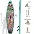 thumbnail image 2 of WINGOMART 11FT x 33" Super Wide Inflatable Stand Up Paddle Board, Ultra Stable Wide SUP Up to 2 people/375LB Fully equipped w/ Premium SUP Accessories - Green Majestic Lion, 2 of 4